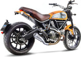 Auspuffendrohr Ohne Geräuschzulassung Lv-10 Edelstahl Endkappe Edelstahl - Leovince Kompatibel Mit Ducati Scrambler 800 - Full Throttle (2017-2020)