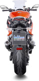 Doppelauspuffanlage Mit Geräuschzulassung Lv-10 Edelstahl Schwarz Endkappe Edelstahl - Leovince Kompatibel Mit Kawasaki Z 1000 Sx (2010-2016)