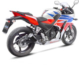 Auspuffendrohr Ohne Geräuschzulassung Lv-10 Edelstahl Schwarz Endkappe Edelstahl - Leovince Kompatibel Mit Honda Cbr 300 R (2014-2017)