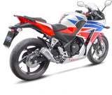 Auspuffendrohr Ohne Geräuschzulassung Lv-10 Edelstahl Endkappe Edelstahl - Leovince Kompatibel Mit Honda Cbr 300 R (2014-2017)