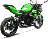 Auspuffendrohr Ohne Geräuschzulassung Lv-10 Edelstahl Schwarz Endkappe Edelstahl - Leovince Kompatibel Mit Kawasaki Ninja 500 - Se (2024-2026)