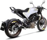Auspuffendrohr Ohne Geräuschzulassung Lv-10 Edelstahl Schwarz Endkappe Edelstahl - Leovince Kompatibel Mit Husqvarna Vitpilen 401 (2018-2019)