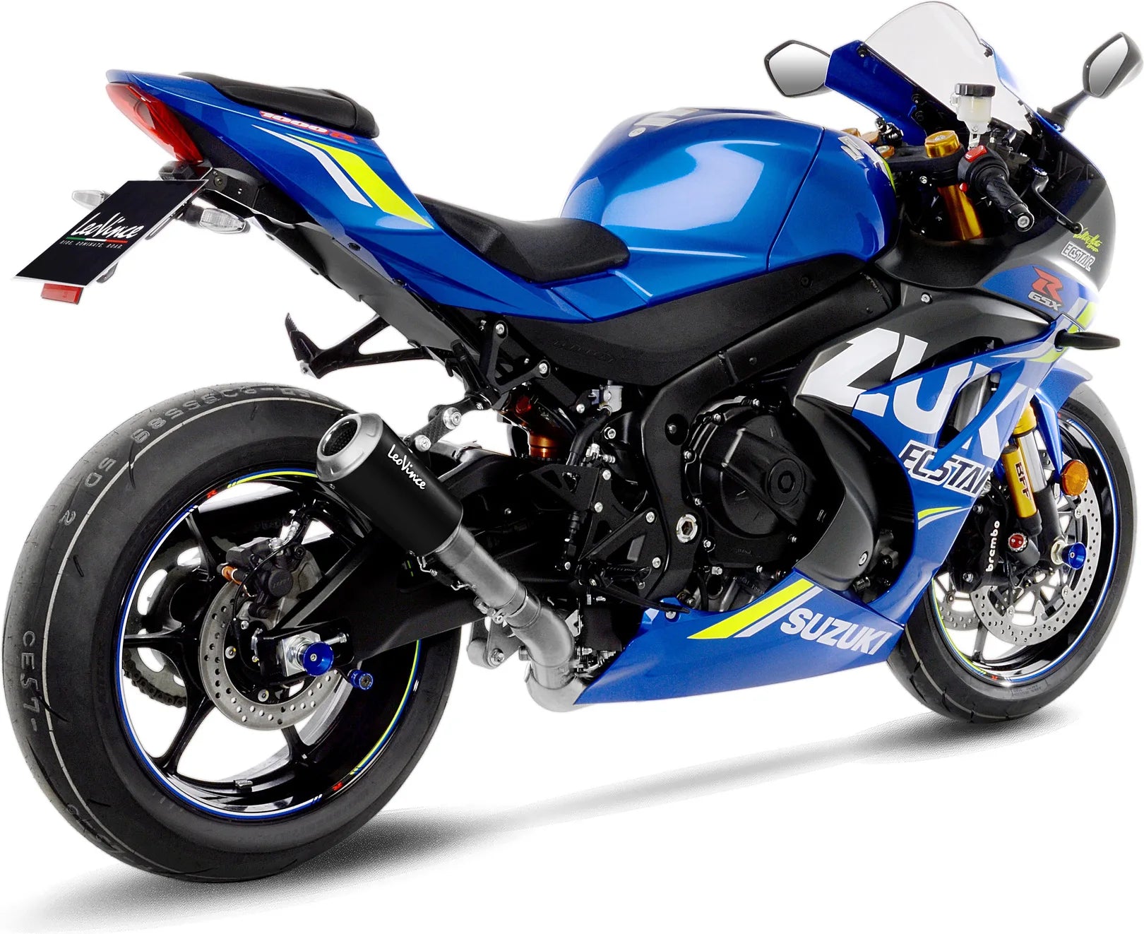 Auspuffendrohr Ohne Geräuschzulassung Lv-10 Edelstahl Schwarz Endkappe Edelstahl - Leovince Kompatibel Mit Suzuki Gsx-R 1000 - R (2017-2021)