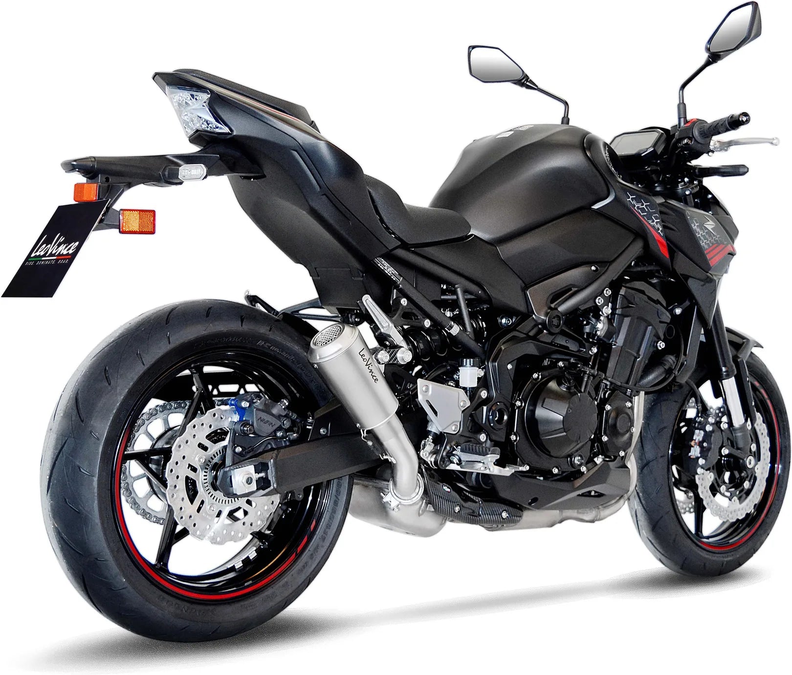 Auspuffendstück Mit Geräuschzulassung Lv-10 Edelstahl Endkappe Edelstahl - Leovince Kompatibel Mit Kawasaki Z 900 (2020-2024)