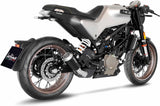 Auspuffendrohr Ohne Geräuschzulassung Lv-10 Edelstahl Schwarz Endkappe Edelstahl - Leovince Kompatibel Mit Husqvarna Svartpilen 401 (2020-2023)