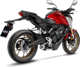 Komplette Auspuffanlage Ohne Katalysator Und Ohne Geräuschzulassung Lv-10 Edelstahl Schwarz Endkappe Edelstahl - Leovince Kompatibel Mit Honda Cb 125 R Neo Sports Café (2021-2023)