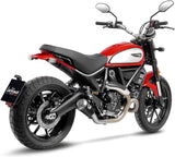 Exhaust Tip Without Sound Certification Lv-10 Carbon Fiber Stainless Steel End Cap - Leovince Compatible With Ducati Scrambler 800 Icon (2021-2022)