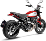 Exhaust Tip Without Sound Certification Lv-10 Steel Full Black Steel Black End Cap - Leovince Compatible With Ducati Scrambler 800 Urban Motard (2021-2022)