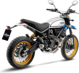 Auspuffendrohr Ohne Geräuschzulassung Lv-10 Edelstahl Schwarz Endkappe Edelstahl - Leovince Kompatibel Mit Ducati Scrambler 800 Desert Sled (2021-2022)