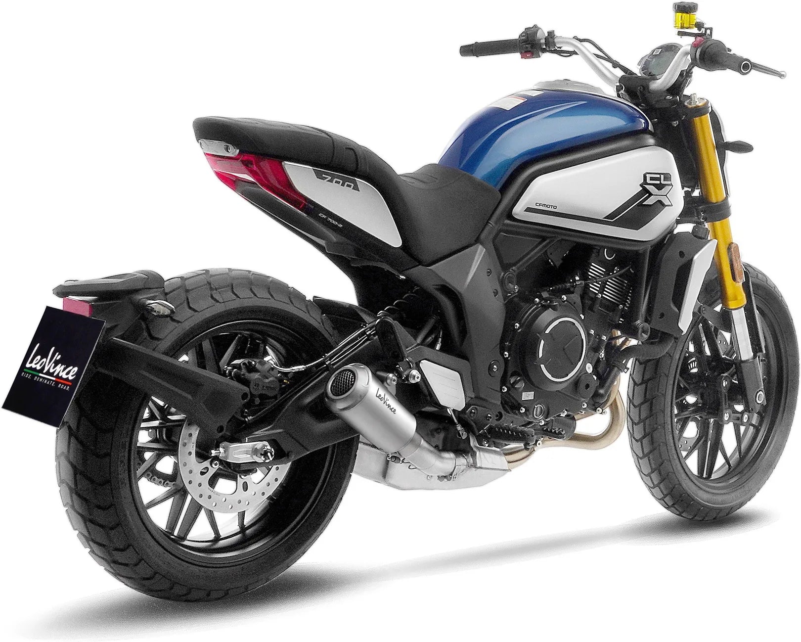 Auspuffendstück Mit Geräuschzulassung Lv-10 Edelstahl Endkappe Edelstahl - Leovince Kompatibel Mit Cfmoto 700 Cl-X Sport (2021-2023)