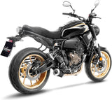 Komplette Auspuffanlage Ohne Katalysator Und Ohne Geräuschzulassung Lv-10 Edelstahl Schwarz Endkappe Edelstahl - Leovince Kompatibel Mit Yamaha Yzf-R7 700 (2021-2024)