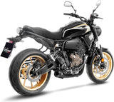 Komplette Auspuffanlage Ohne Katalysator Und Ohne Geräuschzulassung Lv-10 Edelstahl Full Schwarz Endkappe Edelstahl Schwarz - Leovince Kompatibel Mit Yamaha Yzf-R7 700 (2021-2024)