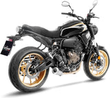 Komplette Auspuffanlage Ohne Katalysator Und Ohne Geräuschzulassung Lv-10 Edelstahl Endkappe Edelstahl - Leovince Kompatibel Mit Yamaha Yzf-R7 700 (2021-2024)