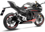 Auspuffendrohr Ohne Geräuschzulassung Lv-10 Edelstahl Schwarz Endkappe Edelstahl - Leovince Kompatibel Mit Cfmoto 450 Ss - Sr (2023-2024)