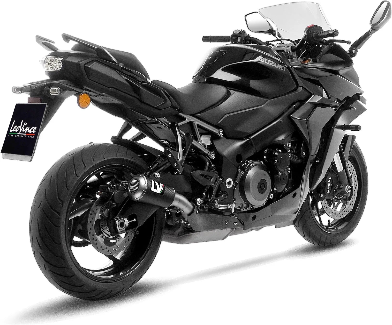 Auspuffendstück Mit Geräuschzulassung Lv-10 Carbon Fiber Endkappe Edelstahl - Leovince Kompatibel Mit Suzuki Gsx-S 1000 Gx (2024)