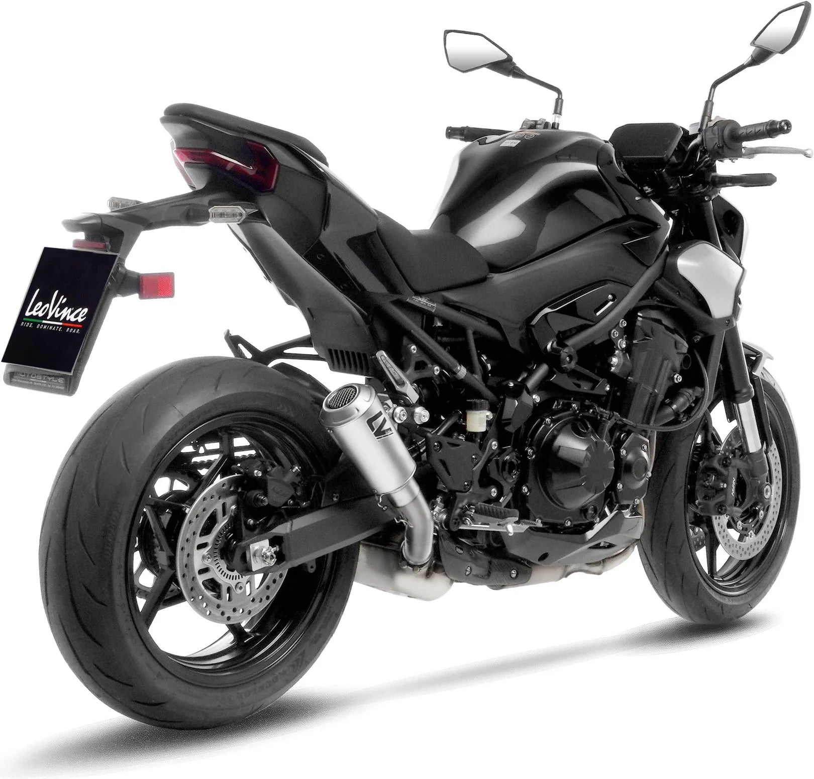 Auspuffendstück Mit Geräuschzulassung Lv-10 Edelstahl Endkappe Edelstahl - Leovince Kompatibel Mit Kawasaki Z 900 (2025-2026)
