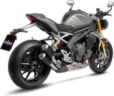 Doppelauspuffanlage Mit Geräuschzulassung Lv-10 Edelstahl Schwarz Endkappe Edelstahl - Leovince Kompatibel Mit Triumph Speed Triple 1200 Rr - Rs - Rx (2025-2026)