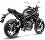 Komplette Auspuffanlage Ohne Katalysator Und Ohne Geräuschzulassung Lv-10 Edelstahl Schwarz Endkappe Edelstahl - Leovince Kompatibel Mit Yamaha Mt-07 (2025-2026)