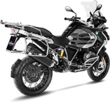 Auspuffendstück Mit Geräuschzulassung Lv-12 Edelstahl Schwarz Endkappe Carbon Fiber - Leovince Kompatibel Mit Bmw R 1250 Gs (2019-2023)