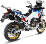 Auspuffendstück Mit Geräuschzulassung Lv-12 Edelstahl Schwarz Endkappe Carbon Fiber - Leovince Kompatibel Mit Honda Crf 1100 L Africa Twin Adventure Sports (2020-2023)