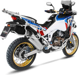 Auspuffendstück Mit Geräuschzulassung Lv-12 Edelstahl Endkappe Carbon Fiber - Leovince Kompatibel Mit Honda Crf 1100 L Africa Twin Adventure Sports (2020-2023)