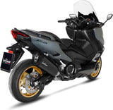 Komplette Abgasanlage Mit Katalysator Und Geräuschzulassung Lv-12 Edelstahl Full Schwarz Endkappe Carbon Fiber - Leovince Kompatibel Mit Yamaha Xp 560 T-Max (2020-2024)