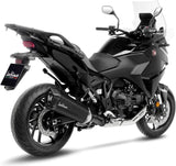 Auspuffendstück Mit Geräuschzulassung Lv-12 Edelstahl Schwarz Endkappe Carbon Fiber - Leovince Kompatibel Mit Honda Nt 1100 (2022-2024)