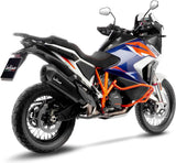 Auspuffendrohr Ohne Geräuschzulassung Lv-12 R Edelstahl Schwarz Endkappe Carbon Fiber - Leovince Kompatibel Mit Ktm 1290 Super Adventure R - S (2021-2024)