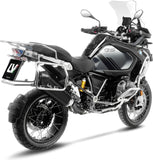 Auspuffendrohr Ohne Geräuschzulassung Lv-12 R Edelstahl Schwarz Endkappe Carbon Fiber - Leovince Kompatibel Mit Bmw R 1250 Gs Adventure (2019-2023)