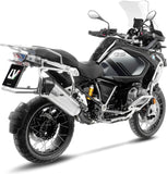Exhaust Tip Without Sound Certification Lv-12 R Stainless Steel Carbon Fiber End Cap - Leovince Compatible With Bmw R 1250 Gs Adventure (2019-2023)