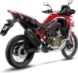 Auspuffendrohr Ohne Geräuschzulassung Lv-12 R Edelstahl Schwarz Endkappe Carbon Fiber - Leovince Kompatibel Mit Honda Crf 1100 L Africa Twin Dct (2020-2023)
