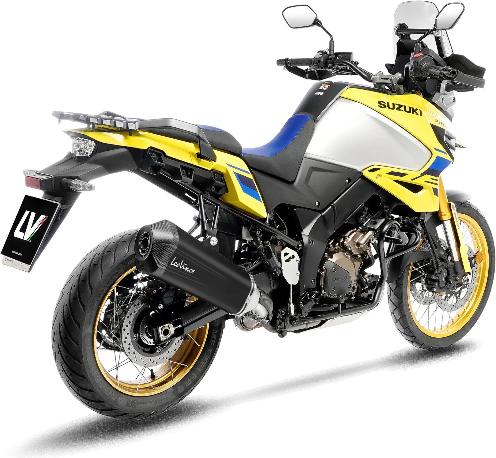 Auspuffendrohr Ohne Geräuschzulassung Lv-12 R Edelstahl Schwarz Endkappe Carbon Fiber - Leovince Kompatibel Mit Suzuki V-Strom 1050 De - Se (2025-2026)