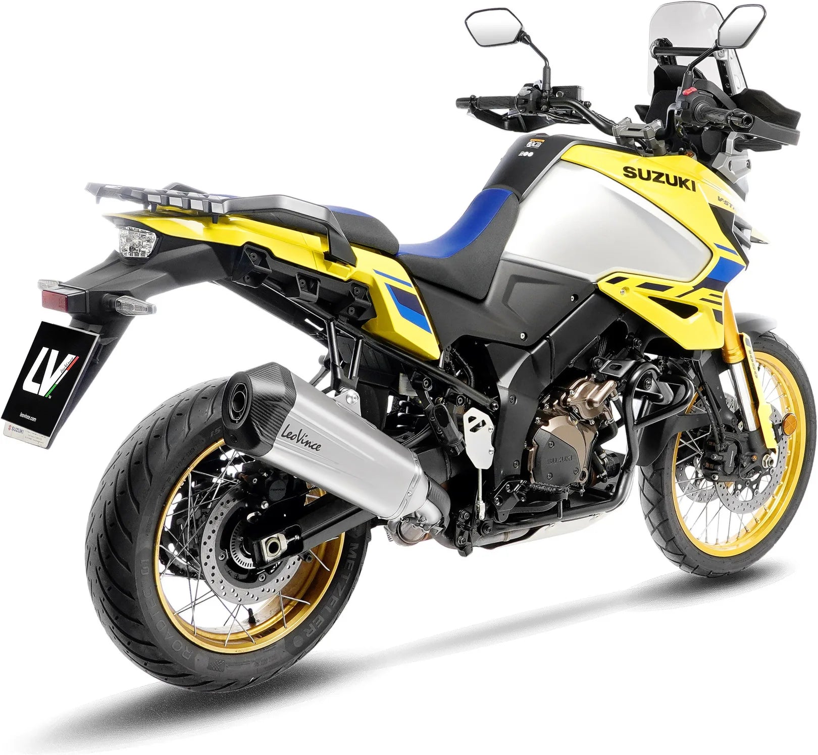 Auspuffendrohr Ohne Geräuschzulassung Lv-12 R Edelstahl Endkappe Carbon Fiber - Leovince Kompatibel Mit Suzuki V-Strom 1050 Abs - Xt (2020-2024)