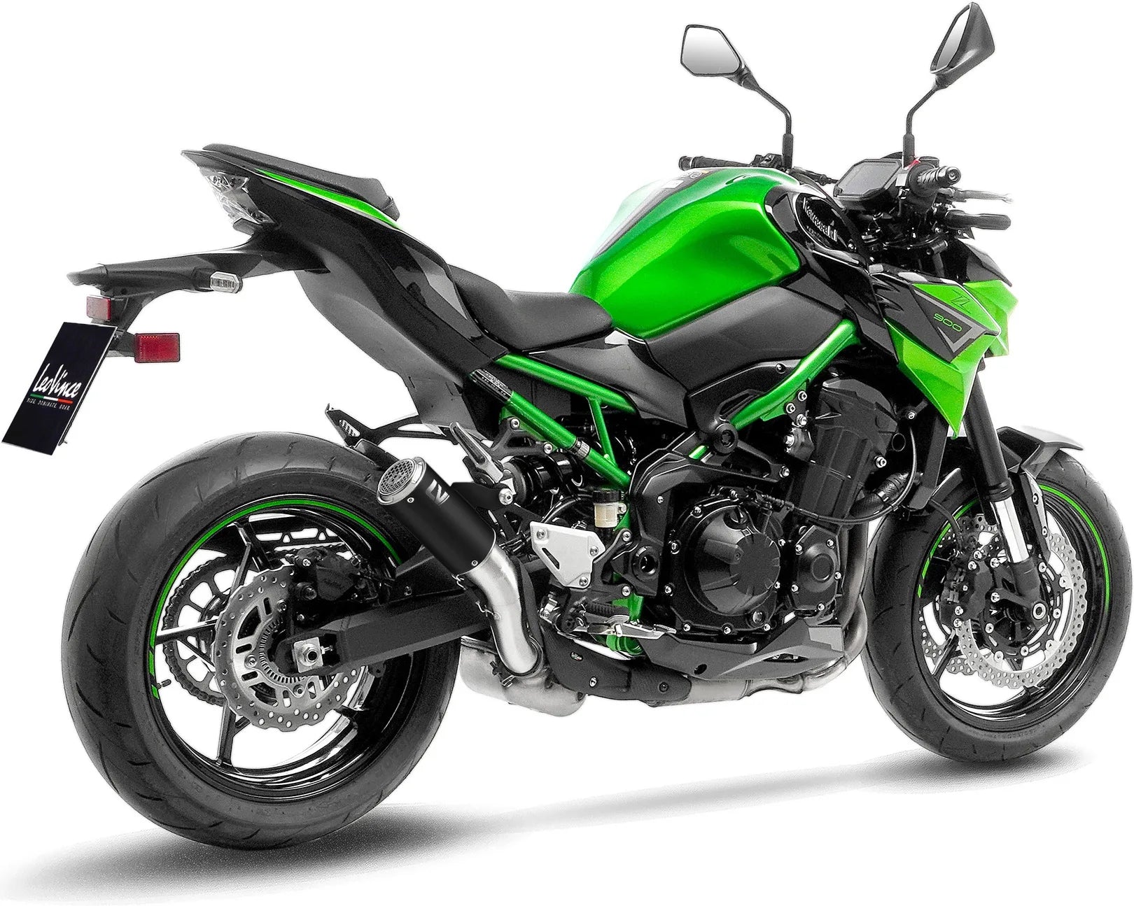 Auspuffendstück Mit Geräuschzulassung Lv Corsa S Edelstahl Schwarz Endkappe Edelstahl - Leovince Kompatibel Mit Kawasaki Z 900 (2017-2019)