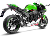 Auspuffendrohr Ohne Geräuschzulassung Lv Corsa Edelstahl Schwarz Endkappe Edelstahl - Leovince Kompatibel Mit Kawasaki Zx 10R Ninja (2021-2024)