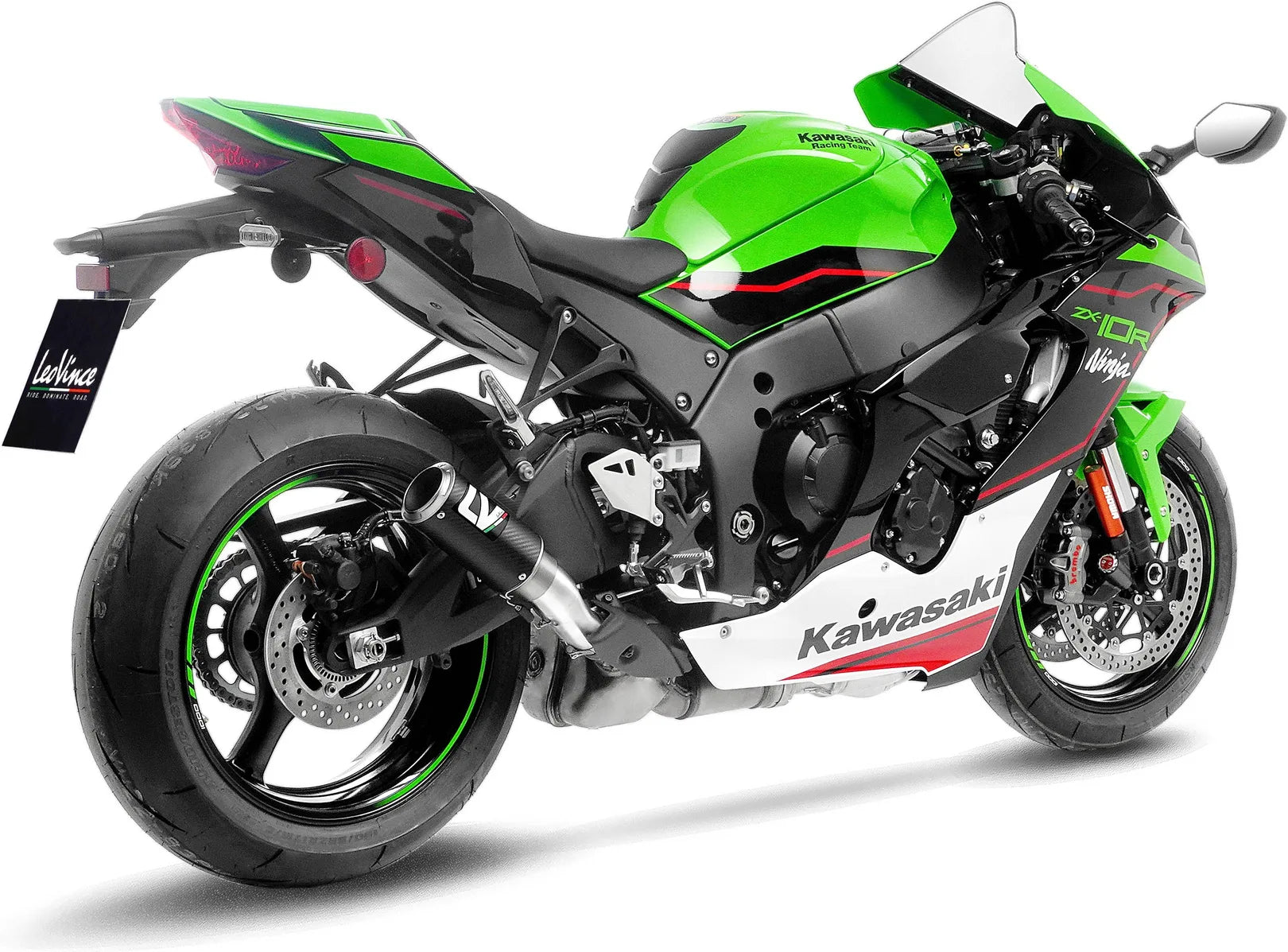 Auspuffendrohr Ohne Geräuschzulassung Lv Corsa Carbon Fiber Endkappe Edelstahl - Leovince Kompatibel Mit Kawasaki Zx 10Rr Ninja (2021-2024)