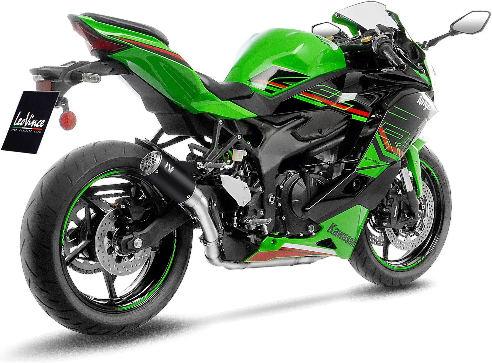 Auspuffendrohr Ohne Geräuschzulassung Lv Corsa S Edelstahl Schwarz Endkappe Edelstahl - Leovince Kompatibel Mit Kawasaki Zx 4Rr Ninja (2024-2026)