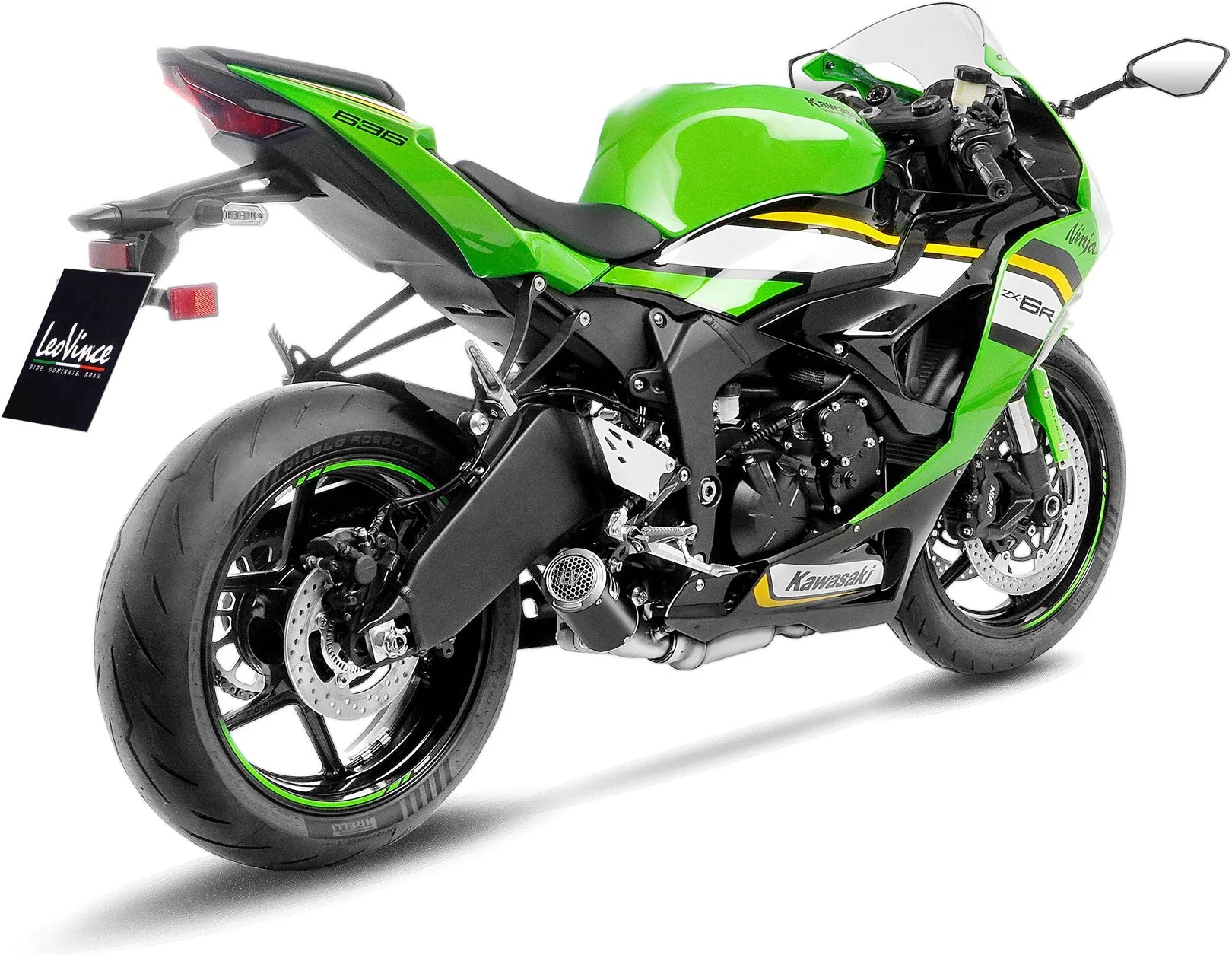 Auspuffendrohr Ohne Geräuschzulassung Lv Corsa S Edelstahl Schwarz Endkappe Edelstahl - Leovince Kompatibel Mit Kawasaki Zx 6R Ninja (2024-2026)