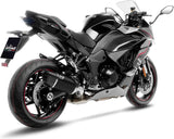 Auspuffendstück Mit Geräuschzulassung Lv-14 R Edelstahl Schwarz Endkappe Carbon Fiber - Leovince Kompatibel Mit Kawasaki Ninja 1000 Sx (2020-2024)