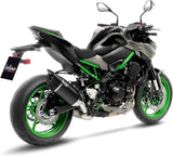 Auspuffendrohr Ohne Geräuschzulassung Lv-14 R Edelstahl Schwarz Endkappe Carbon Fiber - Leovince Kompatibel Mit Kawasaki Z 900 (2025-2026)