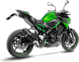 Auspuffendstück Mit Geräuschzulassung Lv-14 R Edelstahl Schwarz Endkappe Carbon Fiber - Leovince Kompatibel Mit Kawasaki Z 900 (2017-2019)