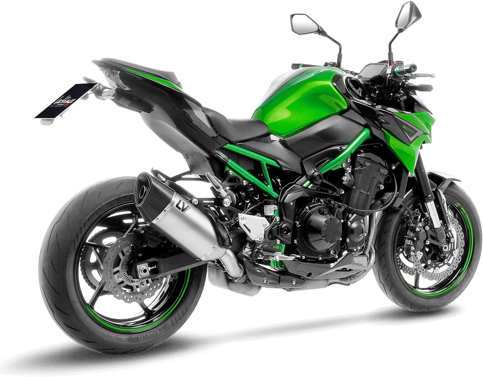 Auspuffendstück Mit Geräuschzulassung Lv-14 R Edelstahl Endkappe Carbon Fiber - Leovince Kompatibel Mit Kawasaki Z 900 A2 (2018-2024)