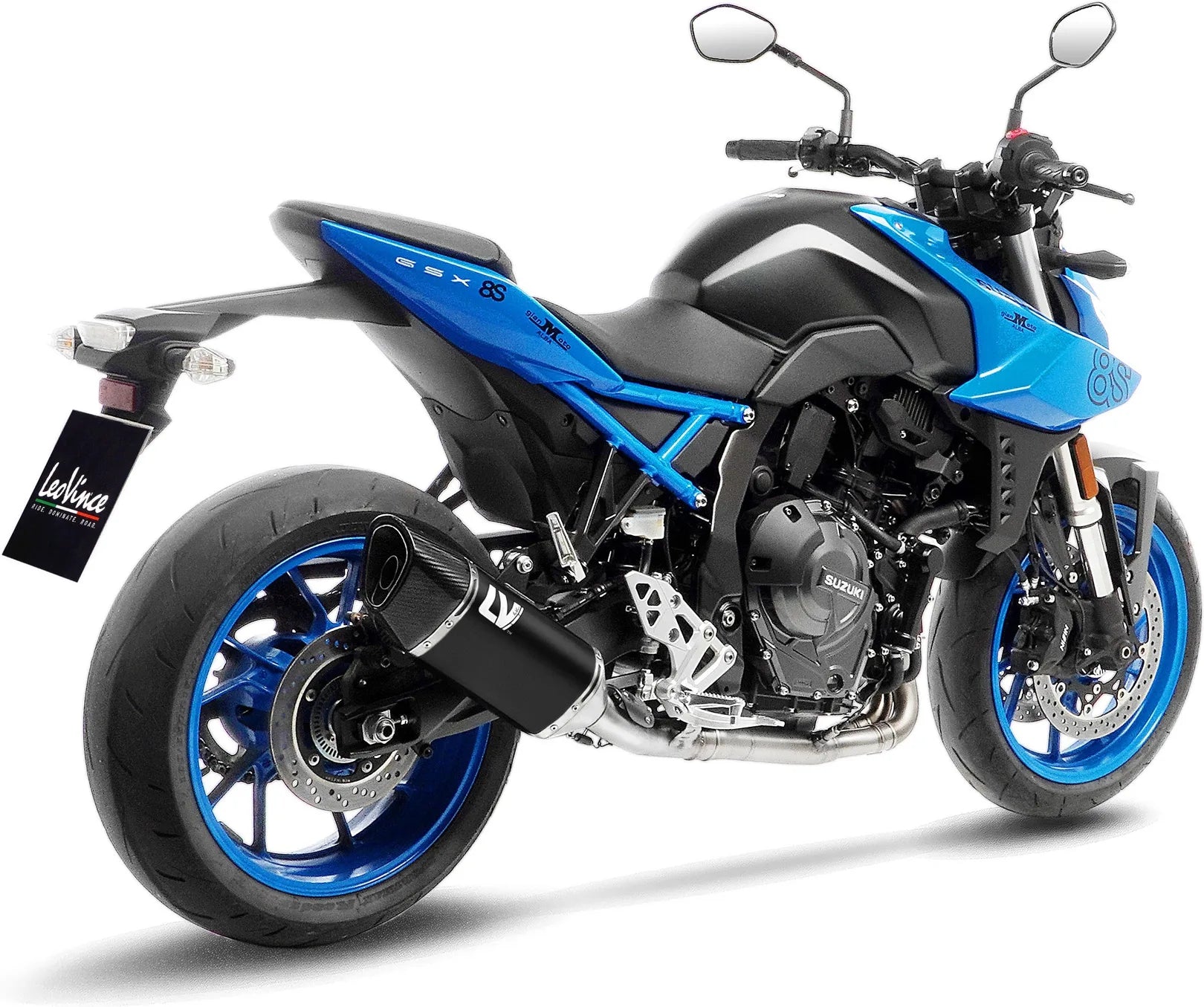 Komplette Auspuffanlage Ohne Katalysator Und Ohne Geräuschzulassung Lv-14 R Edelstahl Schwarz Endkappe Carbon Fiber - Leovince Kompatibel Mit Suzuki Gsx 8R (2024)