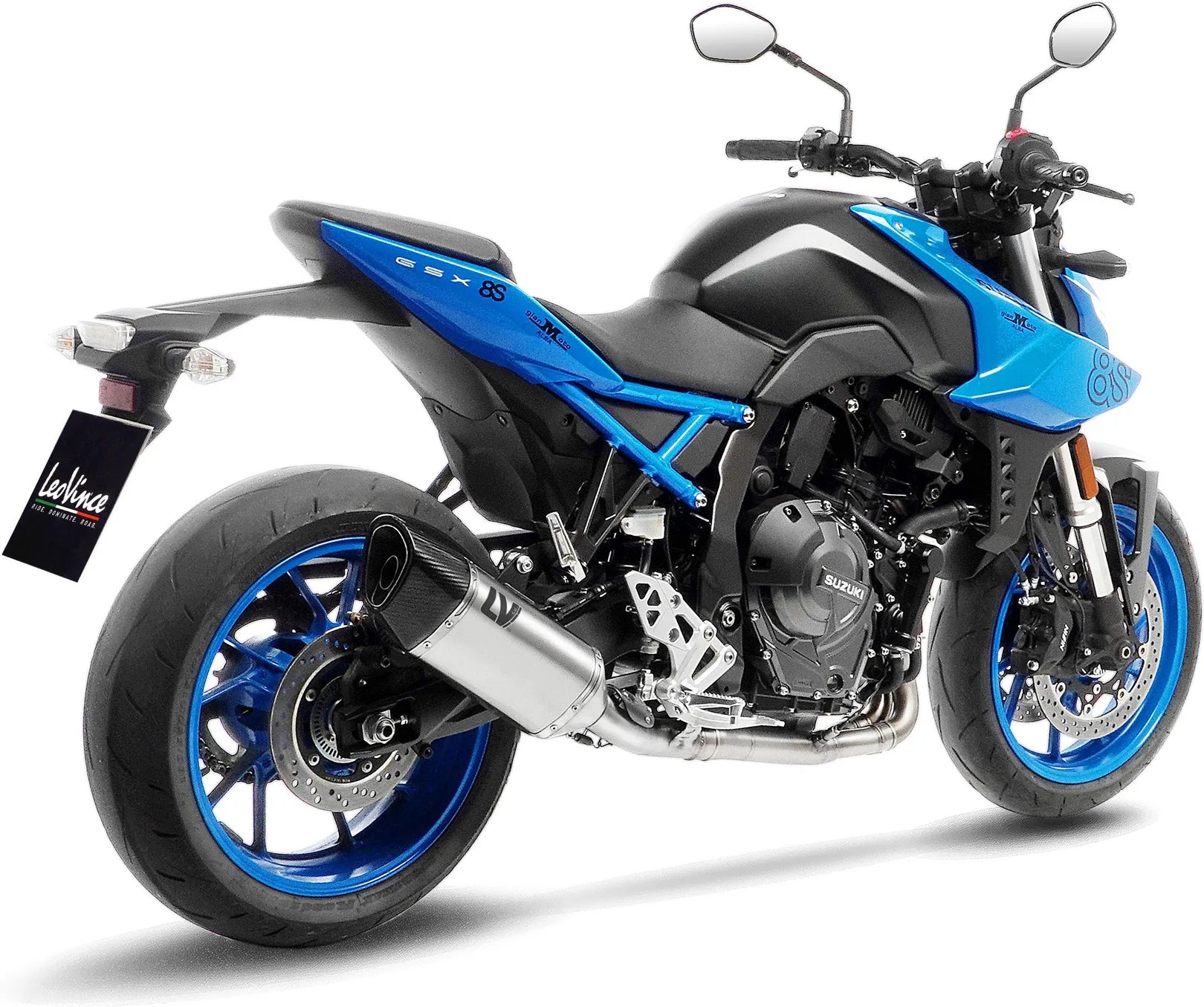 Komplette Auspuffanlage Ohne Katalysator Und Ohne Geräuschzulassung Lv-14 R Edelstahl Endkappe Carbon Fiber - Leovince Kompatibel Mit Suzuki Gsx 8R (2024)