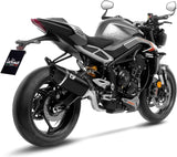 Komplette Auspuffanlage Ohne Katalysator Und Ohne Geräuschzulassung Lv-14 R Edelstahl Schwarz Endkappe Carbon Fiber - Leovince Kompatibel Mit Triumph Street Triple 765 R - Rs (2023-2024)