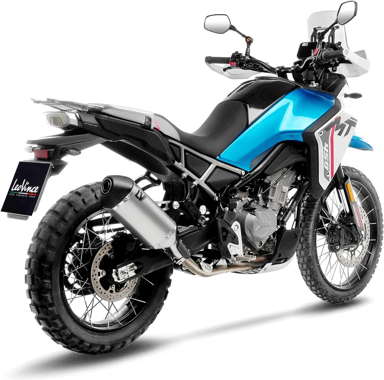 Auspuffendrohr Ohne Geräuschzulassung Lv-14 Edelstahl Endkappe Carbon Fiber - Leovince Kompatibel Mit Cfmoto Ibex 450 (2025-2026)