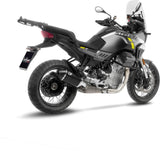 Auspuffendrohr Ohne Geräuschzulassung Lv-14 Edelstahl Schwarz Endkappe Carbon Fiber - Leovince Kompatibel Mit Moto Guzzi Stelvio (2024-2026)
