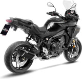 Komplette Abgasanlage Mit Katalysator Und Geräuschzulassung Lv-14 R Edelstahl Schwarz Endkappe Carbon Fiber - Leovince Kompatibel Mit Yamaha Tracer 9 Gt (2021-2024)
