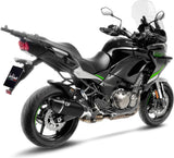 Auspuffendrohr Ohne Geräuschzulassung Lv-14 R Edelstahl Schwarz Endkappe Carbon Fiber - Leovince Kompatibel Mit Kawasaki Versys 1000 (2019-2024)