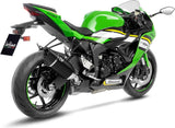 Auspuffendstück Mit Geräuschzulassung Lv-14 R Edelstahl Schwarz Endkappe Carbon Fiber - Leovince Kompatibel Mit Kawasaki Zx 6R Ninja (2019-2020)